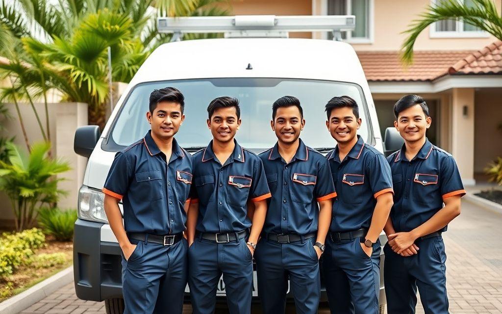 Hydroline crew in front of their service van